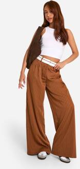 Omgekeerde Tailleband, Op Maat Gemaakte Wijde Pijpen, Mustard - 38