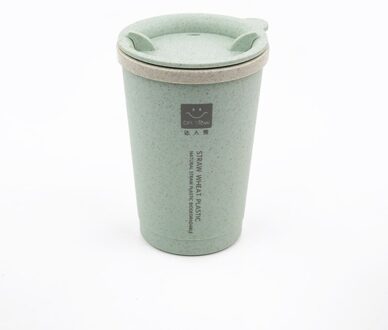 Omife Tarwe Stro Reizen Mok Cafe Cup Mok Met Een Deksel Dubbele Wand Kopjes En Mokken Cool Drinkware Voor Kerst Kantoor Groen