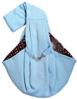 Omkeerbaar Kleine Hond Kat Sling Carrier Bag Travel Tote Zachte Comfortabele Dubbelzijdig Pouch Schouder Dragen Handtas Blauw