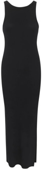 Omkeerbare lange jurk met zijsplit Gestuz , Black , Dames - Xl,L,M,S,Xs,2Xs