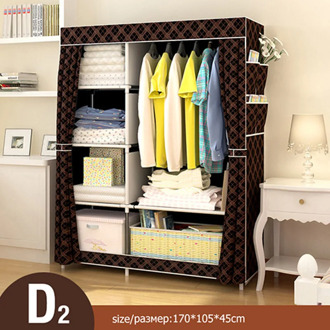 On Big Sale RU DIY Wardrobe Non-woven Cloth Wardrobe Closet Folding Portable Clothing Storage Cabinet Bedroom Furniture