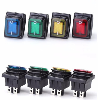 on off 16A/250V Heavy Duty 4 pin DPST IP67 Sealed Waterproof T85 Auto Boat Marine Toggle Rocker Switch with LED 12V 220V 30x22