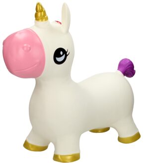 Onbekend merk skippybal eenhoorn 46 cm wit/goud