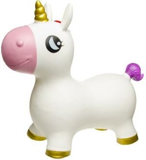 Onbekend merk skippybal eenhoorn 46 cm wit/goud