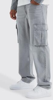 Onbewerkte Baggy Cargo Jeans, Mid Grey - 32R