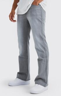 Onbewerkte Baggy Jeans Met Wijde Pijpen, Mid Grey - 32R