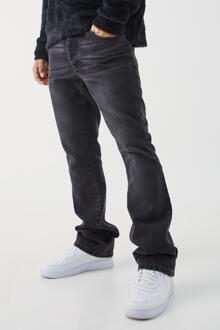 Onbewerkte Flared Slim Fit Jeans, Charcoal - 28R
