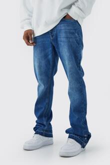Onbewerkte Flared Slim Fit Jeans Met Drukknoopjes, Antique Blue - 28R