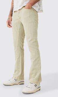Onbewerkte Flared Slim Fit Jeans Met Gusset Detail, Sage - 30R