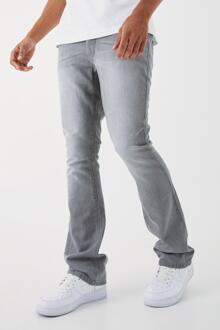 Onbewerkte Flared Slim Fit Jeans, Mid Grey - 30R