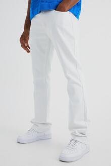 Onbewerkte Flared Slim Fit Jeans, White - 28R