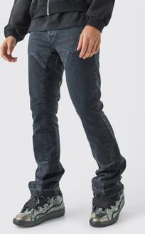 Onbewerkte Flared Slim Fit Overdye Utility Jeans, Charcoal - 30R