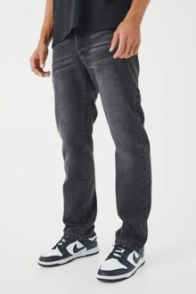 Onbewerkte Jeans Met Rechte Pijpen, Charcoal - 36R