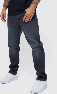 Onbewerkte Jeans Met Rechte Pijpen, Dark Grey - 32R