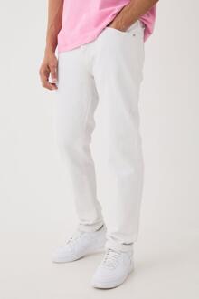 Onbewerkte Jeans Met Rechte Pijpen, White - 32R