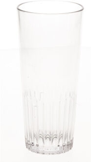 Onbreekbaar bierglas ribbel transparant kunststof 30 cl/300 ml - Bierglazen