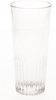Onbreekbaar bierglas ribbel transparant kunststof 30 cl/300 ml