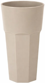 onbreekbaar drinkglas - kunststof - beige - 600 ml - drinkglazen - 9 x 16 cm