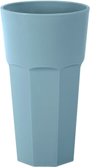 onbreekbaar drinkglas - kunststof - blauw - 600 ml - drinkglazen - 9 x 16 cm