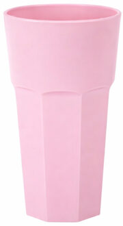 onbreekbaar drinkglas - kunststof - roze - 600 ml - drinkglazen - 9 x 16 cm