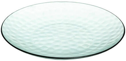 Onbreekbare Diner borden - kunststof - groen transparant - Dia 25 cm - gehamerde stijl