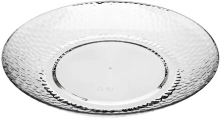 Onbreekbare Diner borden - kunststof - transparant - Dia 27 cm - gehamerde stijl