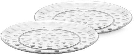 Onbreekbare Dinerborden - 6x - kunststof - transparant - Dia 30 cm - verjaardag/camping