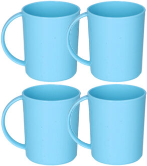 onbreekbare Drinkbekers - 10x - kunststof - 350 ml - blauw - kinderen - camping
