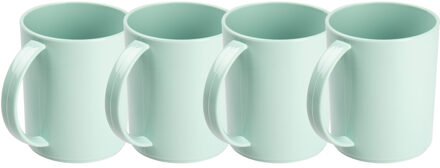 onbreekbare Drinkbekers - 10x - kunststof - 350 ml - mintgroen - kinderen - camping