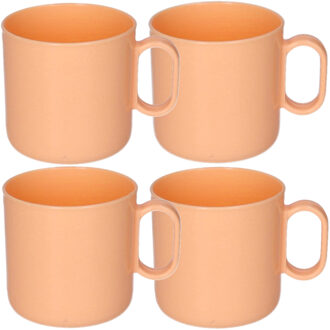 onbreekbare Drinkbekers - 12x - kunststof - 320 ml - oranje - kinderen - camping