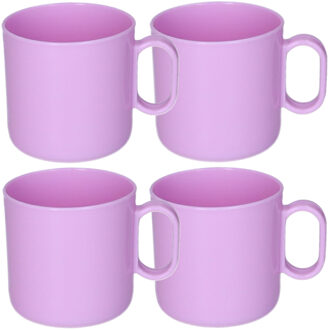 onbreekbare Drinkbekers - 12x - kunststof - 320 ml - paars - kinderen - camping