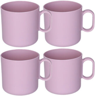 onbreekbare Drinkbekers - 12x - kunststof - 320 ml - roze - kinderen - camping