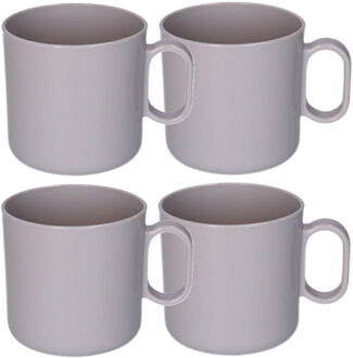 onbreekbare Drinkbekers - 12x - kunststof - 320 ml - taupe - kinderen - camping