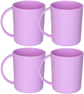 onbreekbare Drinkbekers - 12x - kunststof - 350 ml - paars - kinderen - camping