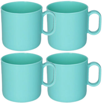 onbreekbare Drinkbekers - 4x - kunststof - 320 ml - groen - kinderen - camping