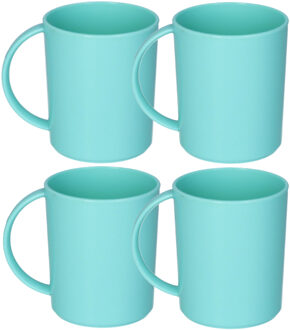 onbreekbare Drinkbekers - 4x - kunststof - 350 ml - groen - kinderen - camping