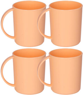onbreekbare Drinkbekers - 8x - kunststof - 350 ml - oranje - kinderen - camping