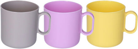onbreekbare Drinkbekers - kunststof - 320 ml - 6x stuks - kinderen - mix kleuren