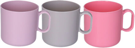onbreekbare Drinkbekers - kunststof - 320 ml - 6x stuks - kinderen - mix kleuren