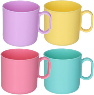 onbreekbare Drinkbekers - kunststof - 320 ml - 8x stuks - kinderen - mix kleuren