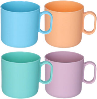 onbreekbare Drinkbekers - kunststof - 320 ml - 8x stuks - kinderen - mix kleuren