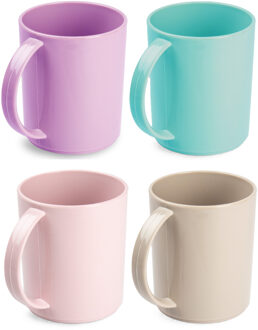 onbreekbare Drinkbekers - kunststof - 350 ml - 8x stuks - kinderen - mix kleuren