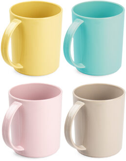 onbreekbare Drinkbekers - kunststof - 350 ml - 8x stuks - kinderen - mix kleuren