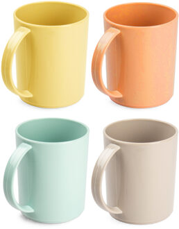 onbreekbare Drinkbekers - kunststof - 350 ml - 8x stuks - kinderen - mix kleuren