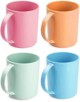 onbreekbare Drinkbekers - kunststof - 350 ml - 8x stuks - kinderen - mix kleuren