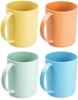 onbreekbare Drinkbekers - kunststof - 350 ml - 8x stuks - kinderen - mix kleuren