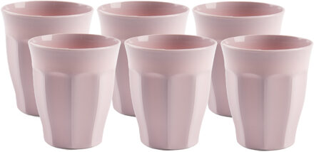 Onbreekbare Picardi drinkglazen - 6x stuks - kunststof - lichtroze - 250 ml - camping/outdoor/kinder