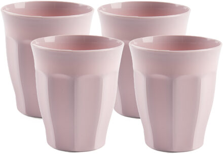 Onbreekbare Picardi drinkglazen - 8x stuks - kunststof - lichtroze - 250 ml - camping/outdoor/kinder