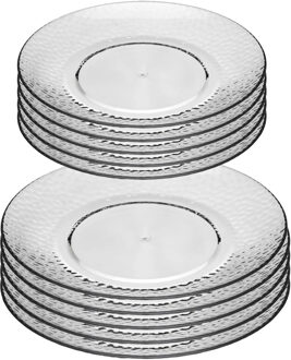 Onbreekbare servies borden - 10x stuks - kunststof - transparant - 20 en 27 cm - camping/outdoor