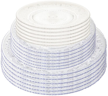Onbreekbare servies borden - set 18x stuks - kunststof - kristal stijl - transparant - 3 formaten